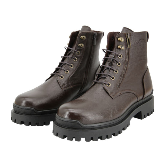 Męskie buty z owczej skóry Model 0208 brązowe