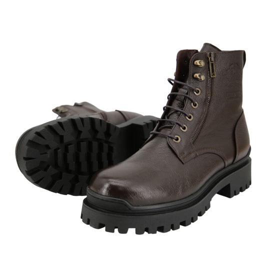 Męskie buty z owczej skóry Model 0208 brązowe