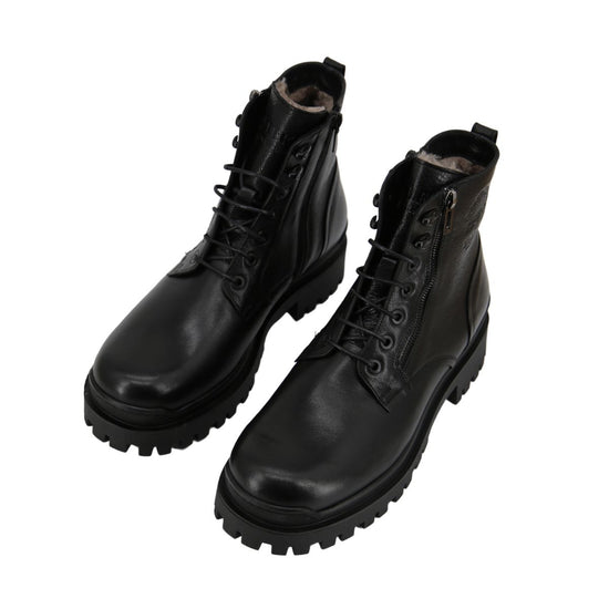 Męskie buty z owczej skóry Model 0692 czarne