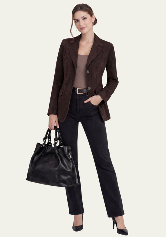 Blazer aus Veloursleder