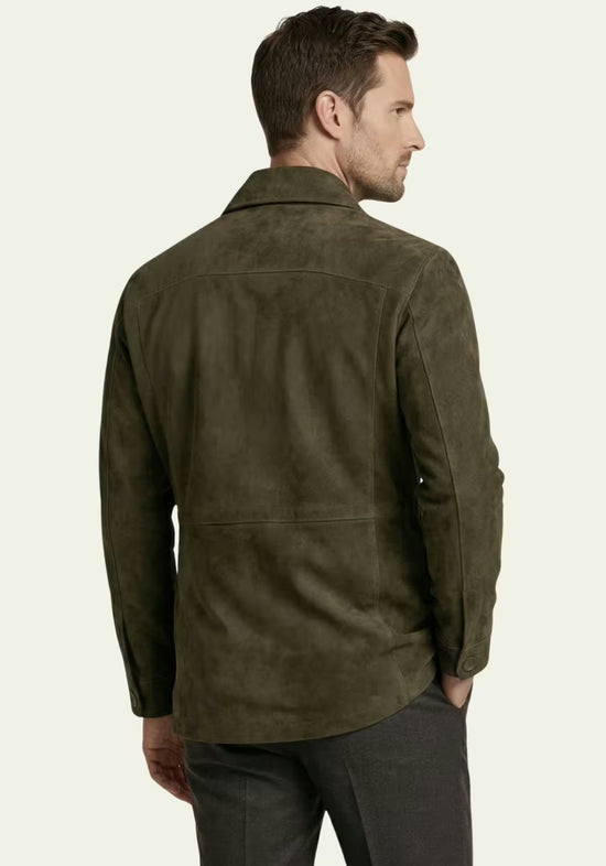 Herren Lederjacke in Oliv – Safari-Klassiker mit Stil