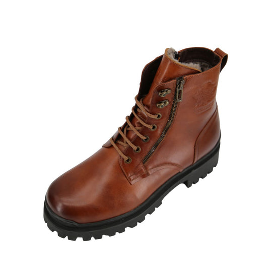 Męskie buty z owczej skóry Model 378a brązowe
