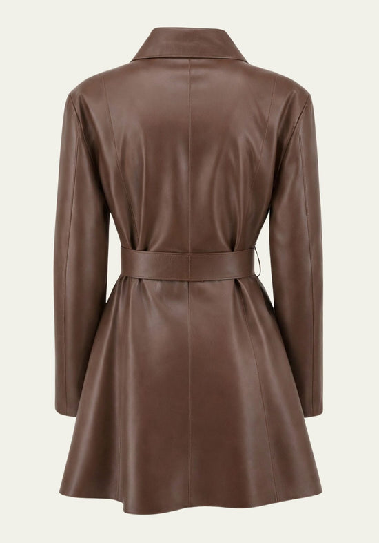 Leder Trenchcoat Braun