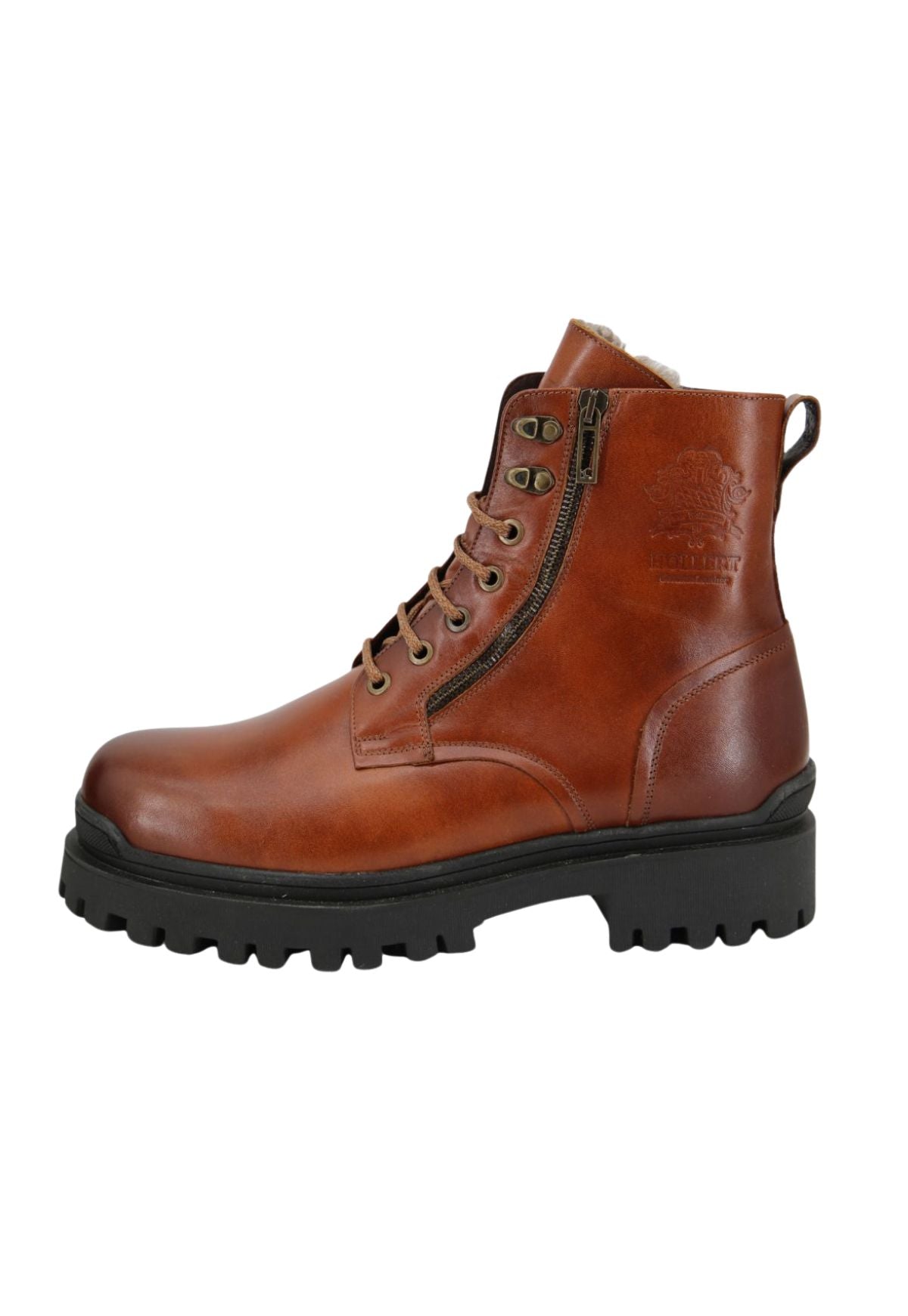 Lammfell Stiefelette Herren Braun | Echtleder & Merino