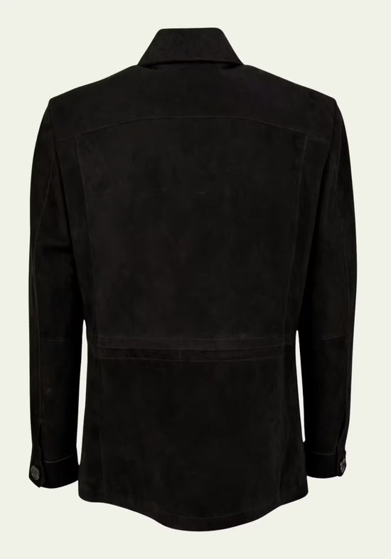 Herren Lederjacke in Schwarz – Safari-Klassiker mit Stil