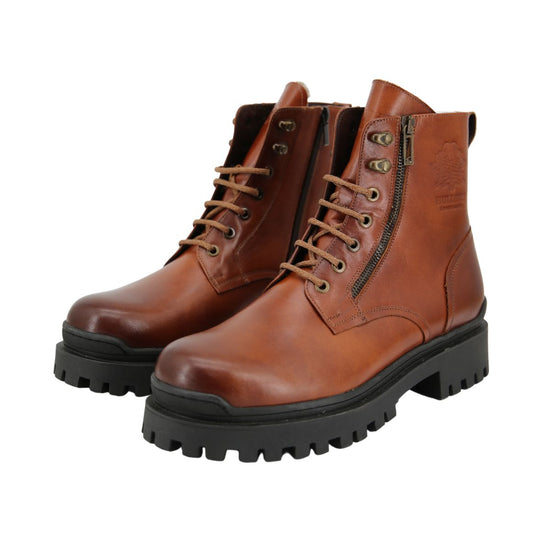 Męskie buty z owczej skóry Model 378a brązowe