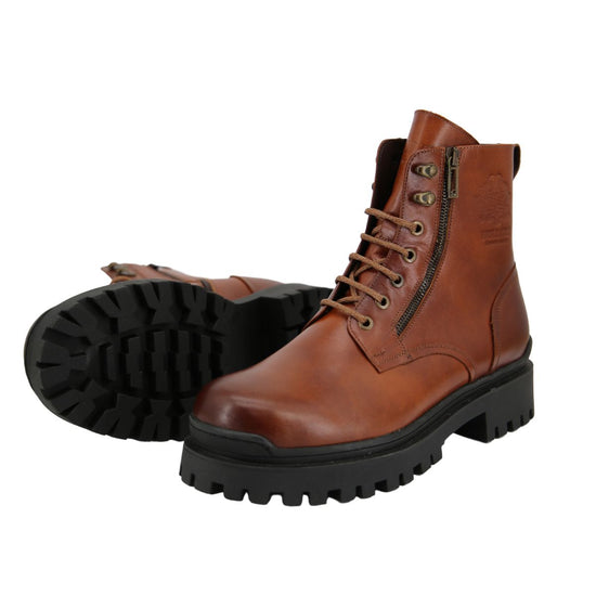 Męskie buty z owczej skóry Model 378a brązowe