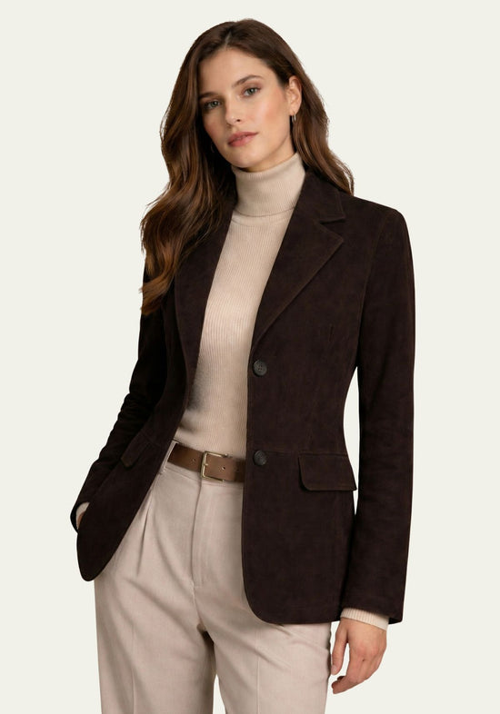 Blazer aus Veloursleder