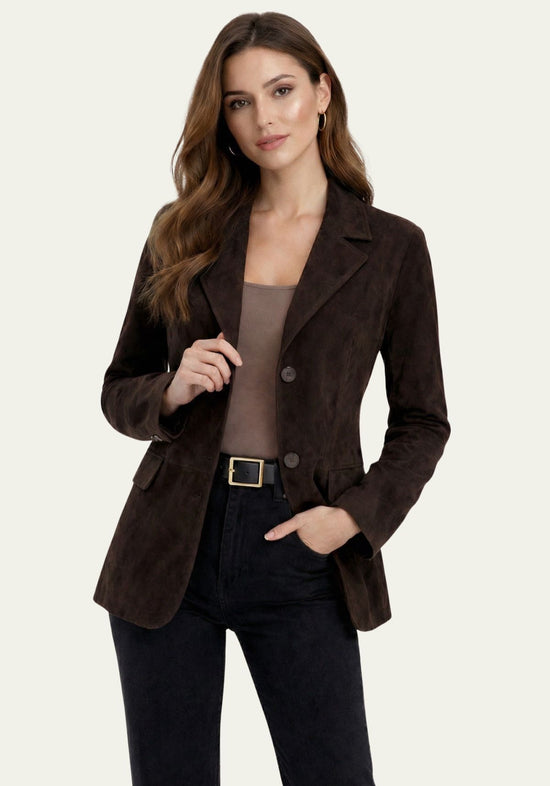 Blazer aus Veloursleder