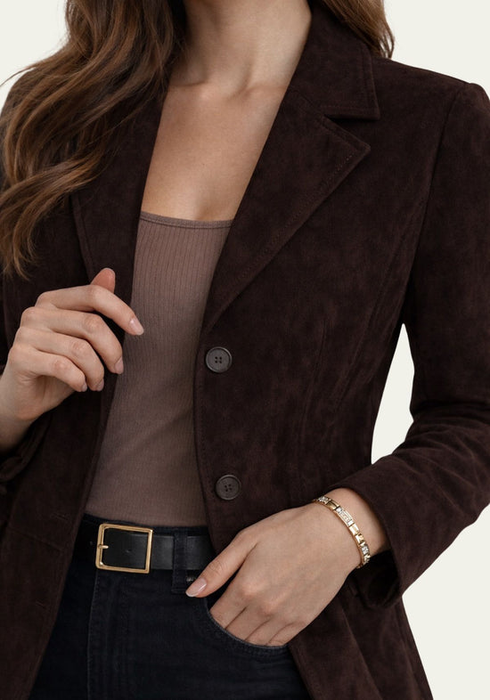 Blazer aus Veloursleder