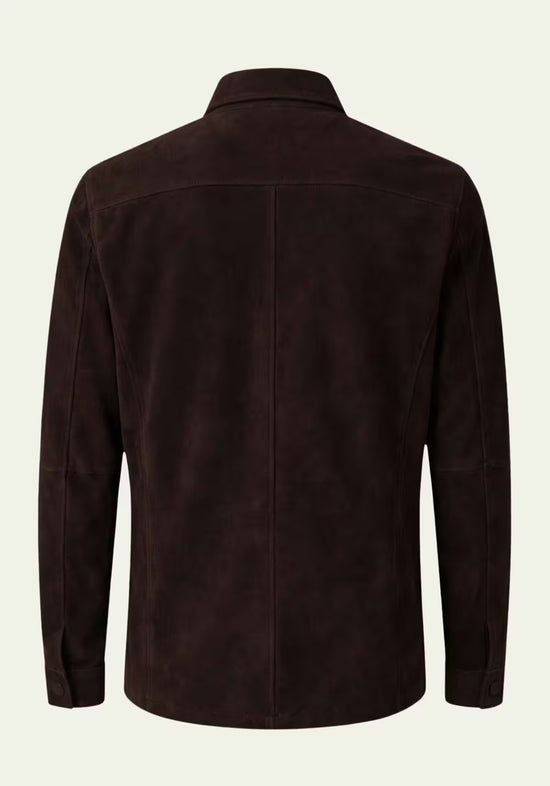 Herren Veloursleder-Jacke Dunkelbraun– Zeitlose Eleganz