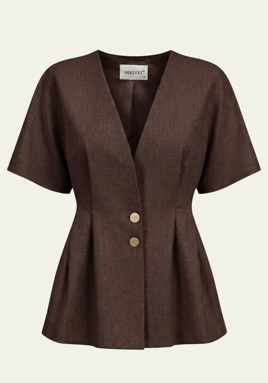 Damenhemd & Damenhose Braun  Blazer & Palazzo-Hose