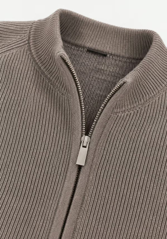 Premium Herren Merino Strickjacke Modell 511GZ Beige