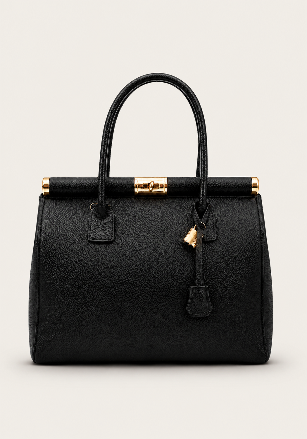 Exklusive Damen-Lederhandtasche in Schwarz – Elegante Business- & Schultertasche