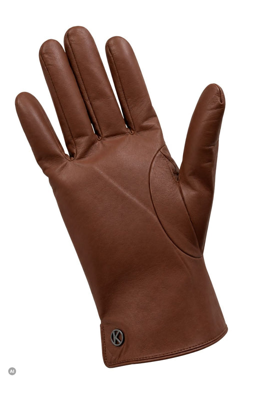 Herren-Lederhandschuhe C08 Tobacco aus Lamm-Nappaleder mit Kaschmirfutter