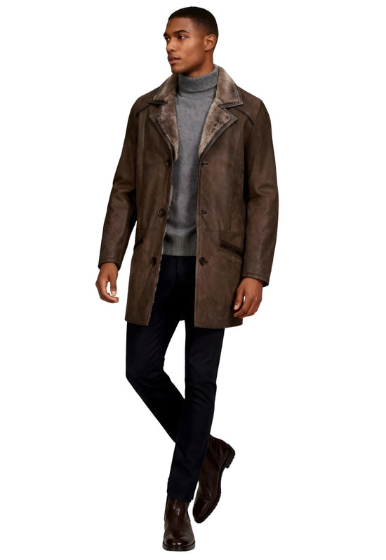 Antonio – Exklusiver Herren Lammfellmantel in Chocolate