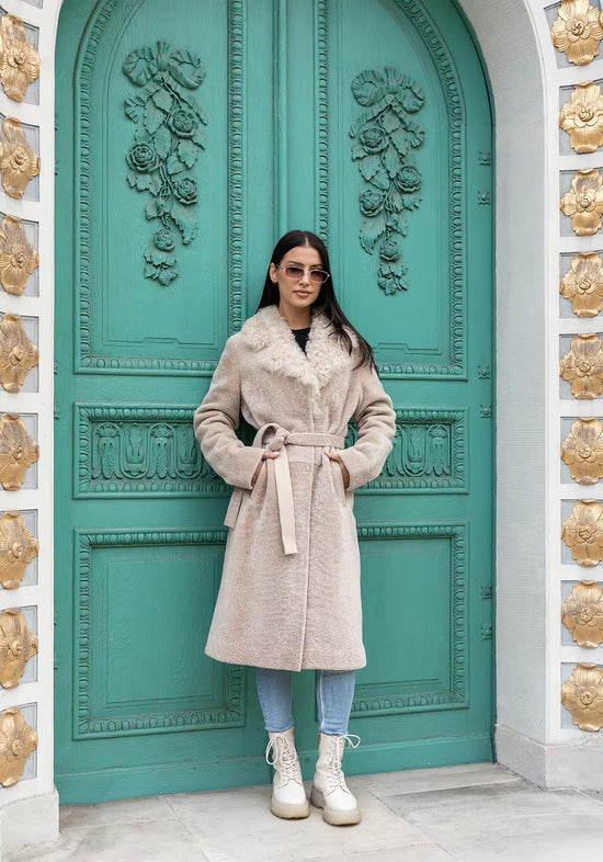 Lammfellmantel Violetta - Beige