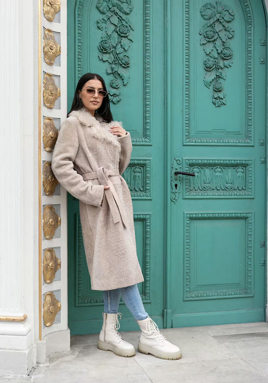 Lammfellmantel Violetta - Beige