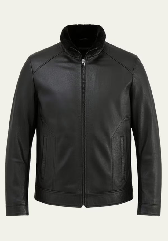 Luxus-Lammfelljacke Kevin | Schwarz & Merino-Lammfell