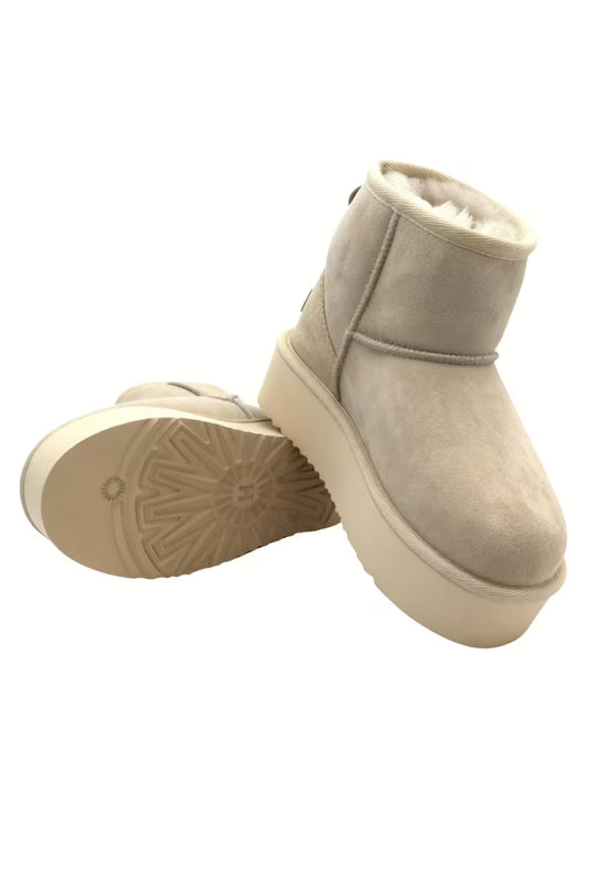 Damskie zimowe botki na platformie Arctic Luxe w kolorze beżowym