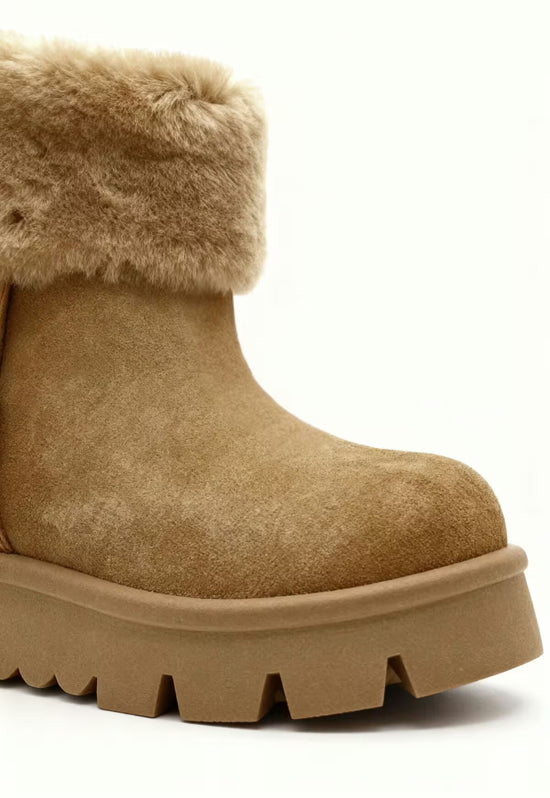 Selvara damskie kozaki z podszewką shearling