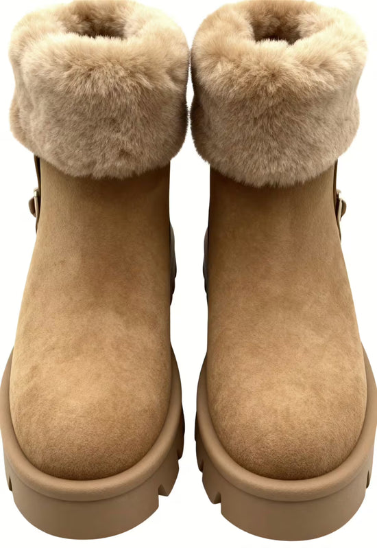Selvara damskie kozaki z podszewką shearling