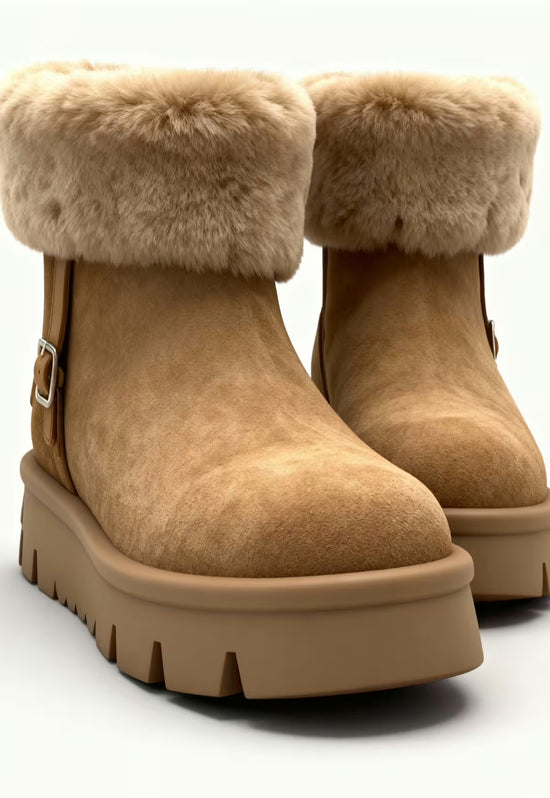 Selvara damskie kozaki z podszewką shearling