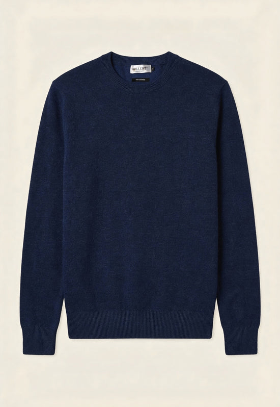 Sweter kaszmirowy Unisex Dark Navy - Premium sweter wełniany