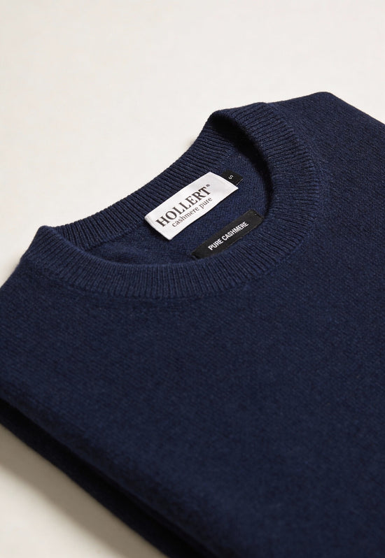 Sweter kaszmirowy Unisex Dark Navy - Premium sweter wełniany