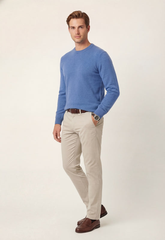 Sweter kaszmirowy Unisex jasnobłękitny