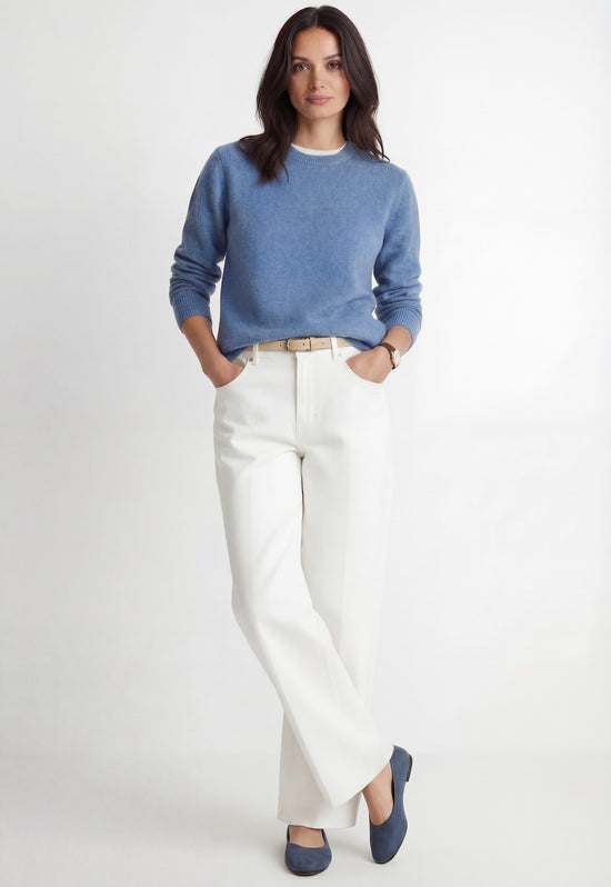 Sweter kaszmirowy Unisex jasnobłękitny