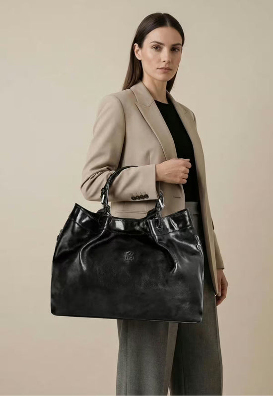 Luxus Tragetasche Handtasche aus Leder – Die Ikone Schwarz