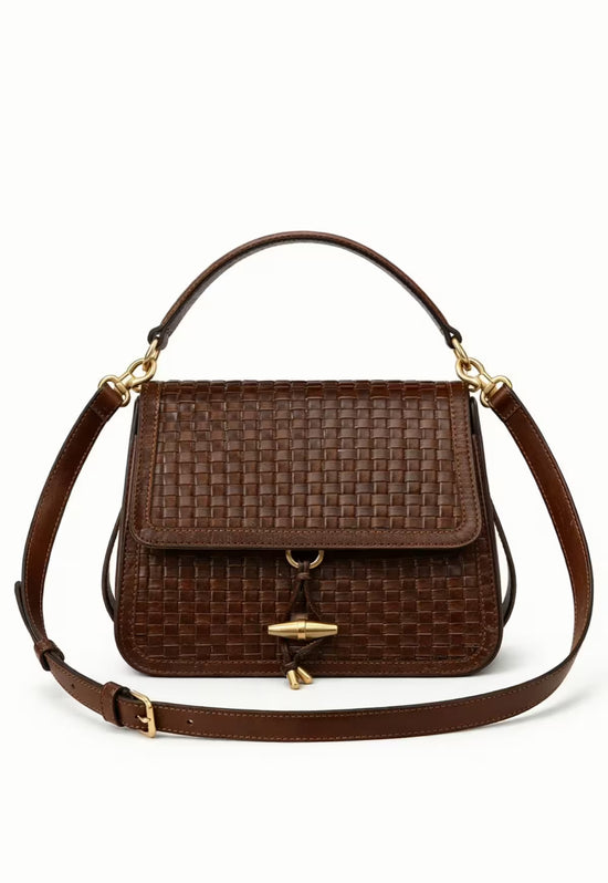Elegante Lederhandtasche mit Klappe für Damen – Seravelle