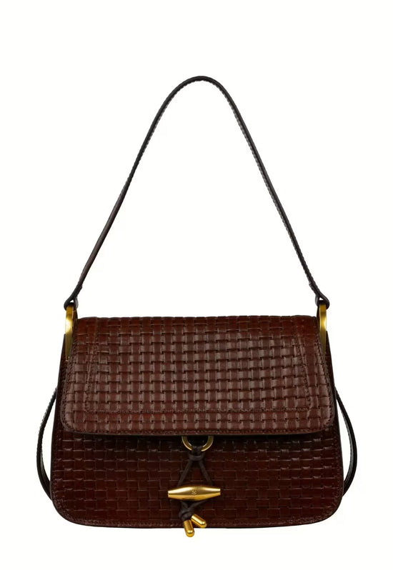 Elegante Lederhandtasche mit Klappe für Damen – Seravelle