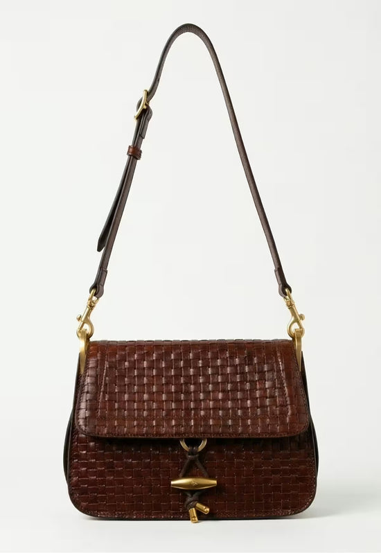 Elegante Lederhandtasche mit Klappe für Damen – Seravelle