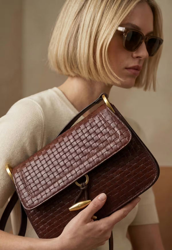 Elegante Lederhandtasche mit Klappe für Damen – Seravelle