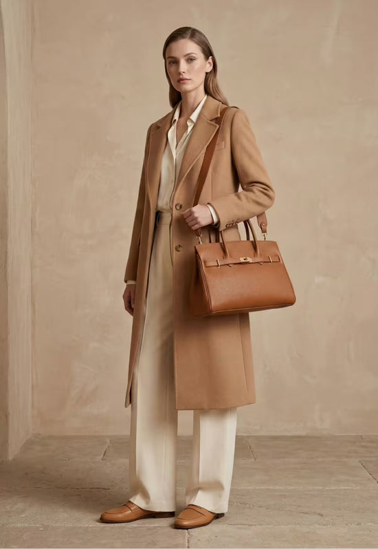 Elegante Lederhandtasche für Damen – Firenze Kamel