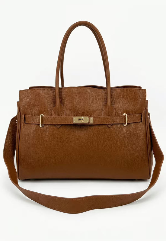 Elegante Lederhandtasche für Damen – Firenze Kamel