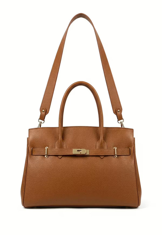 Elegante Lederhandtasche für Damen – Firenze Kamel