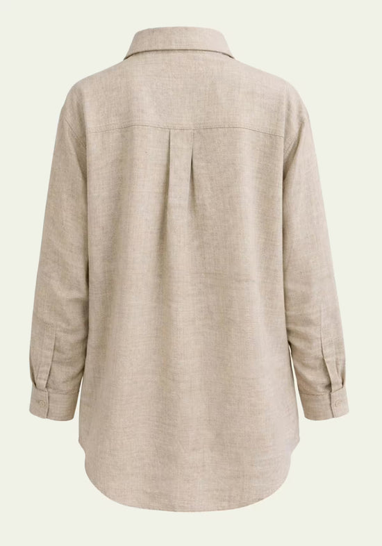 Damenhemd in Beige – Lässige Passform mit Eleganz