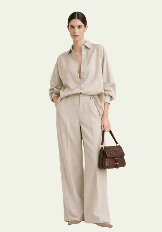 Damenhemd in Beige – Lässige Passform mit Eleganz