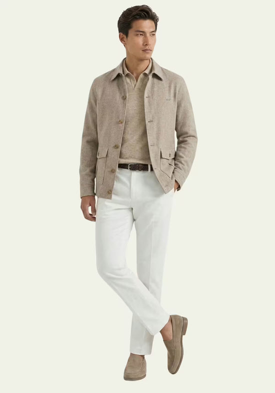 Herren Leinenmix-Jacke Offwhite – Edel & Luftig