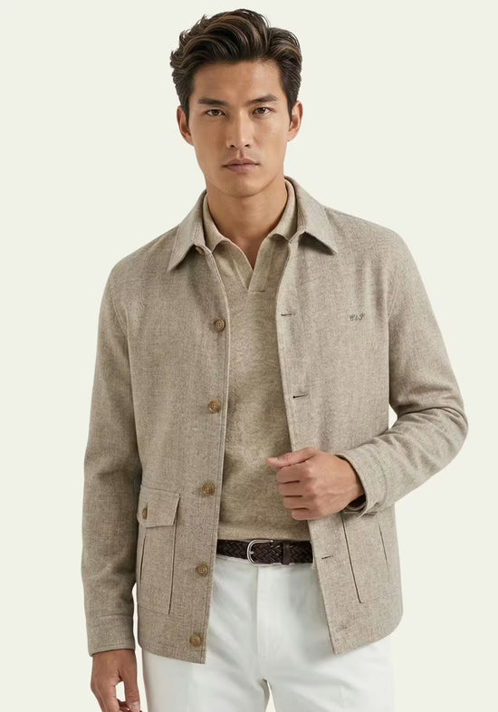 Herren Leinenmix-Jacke Offwhite – Edel & Luftig