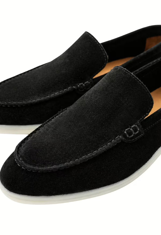 Męskie loafersy ze skóry w kolorze czarnym – Stylowy komfort (HOL60)