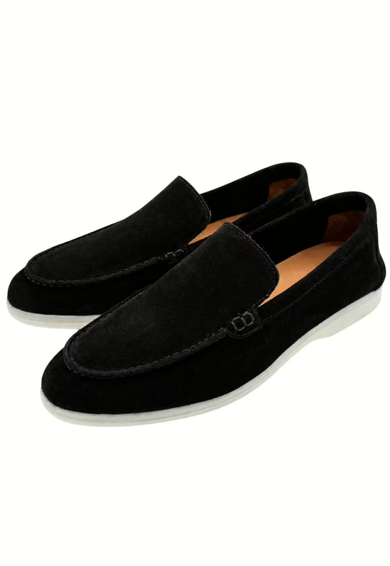 Męskie loafersy ze skóry w kolorze czarnym – Stylowy komfort (HOL60)