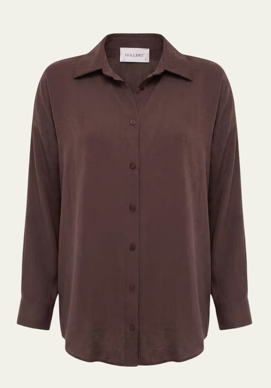 Koszula damska i spodnie damskie Pure Elegance – Coffee Brown
