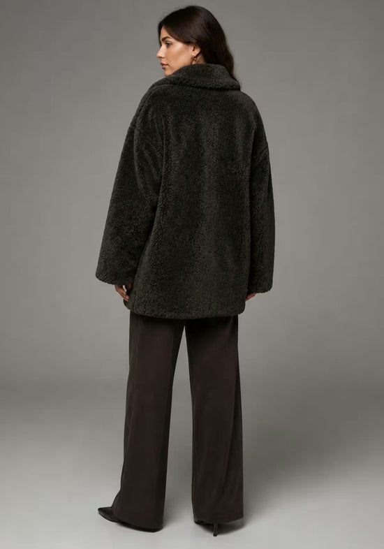 Shearling Lammfelljacke Khaki