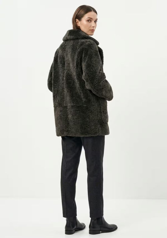 Shearling Lammfelljacke Khaki