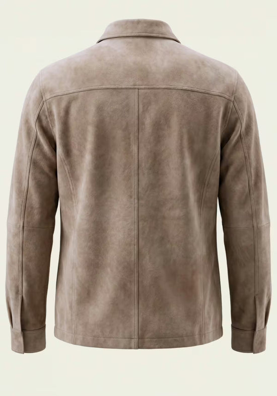 Herren Lederjacke aus Veloursleder – Zeitlos in Beige