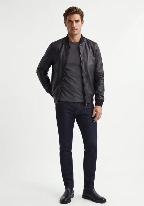 Lederjacke aus echtem Lammnappaleder